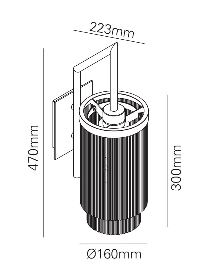 Fringes wandlamp 1-lichts mat zwart ontworpen door Patrick Russ