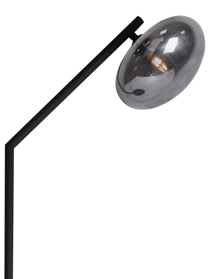 Flow vloerlamp G9 zwart met smoke glas