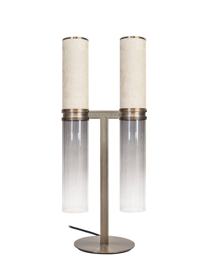 Infinito tafellamp 2-lichts brons ontworpen door Marcel Wolterinck