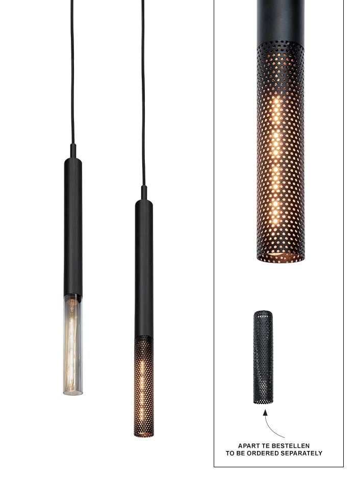 Rivington tube hanglamp zwart ontworpen door Brands-concept