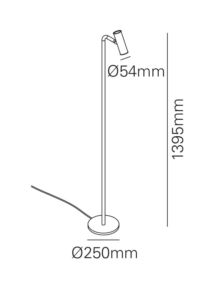Hicks reading vloerlamp messing ontworpen door Hip Studio