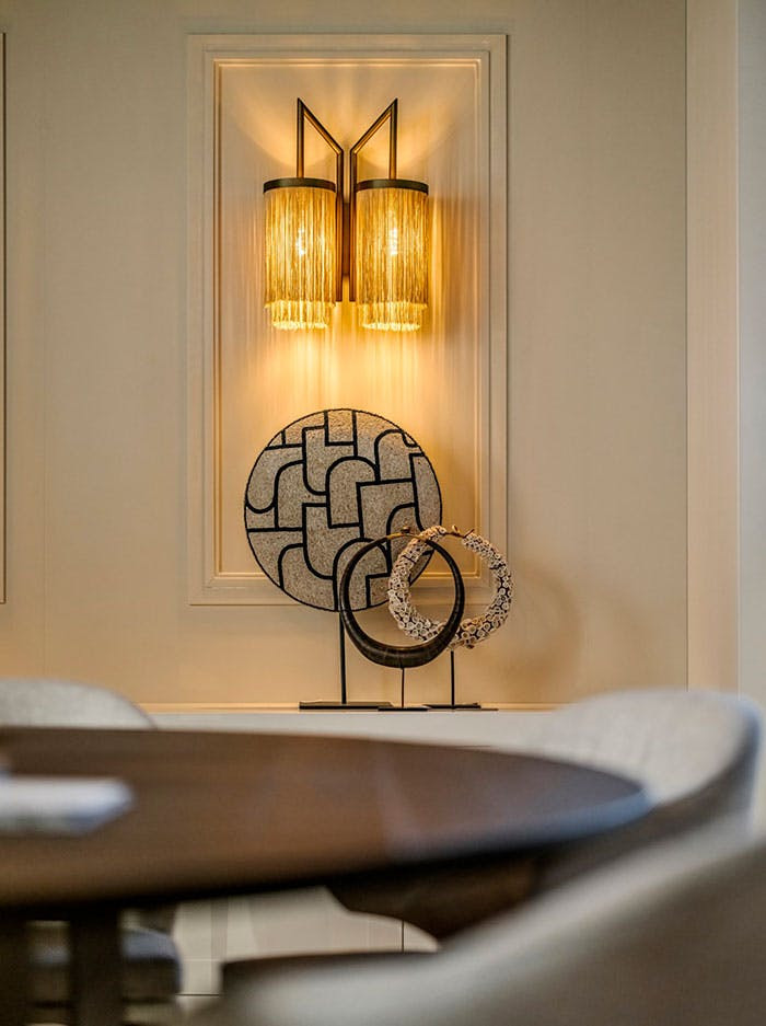 Fringes wandlamp 2-lichts brons ontworpen door Patrick Russ