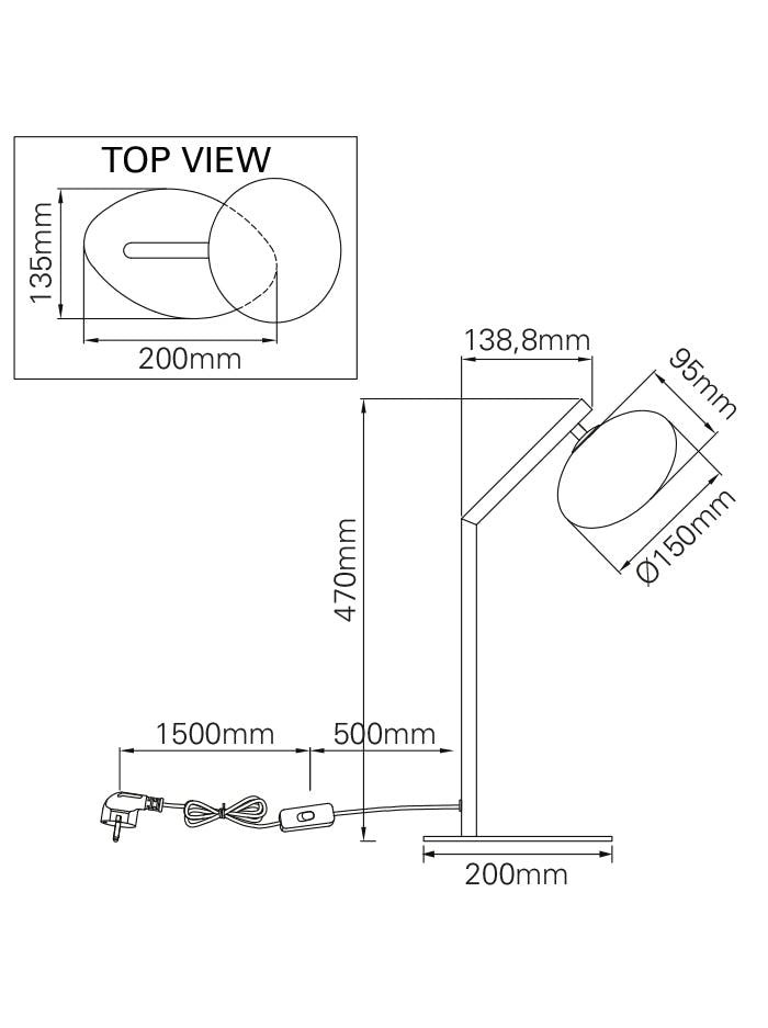 Flow tafellamp G9 zwart met smoke glas