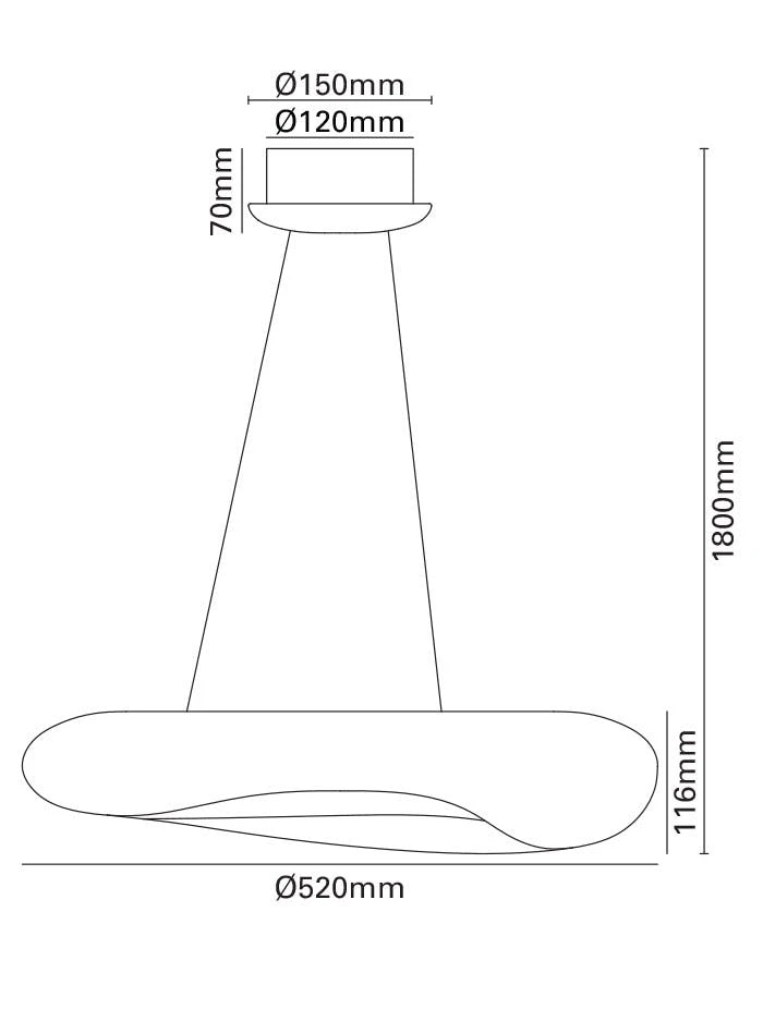 Luminara LED hanglamp 22W 3000K Ø52 cm wit dimbaar