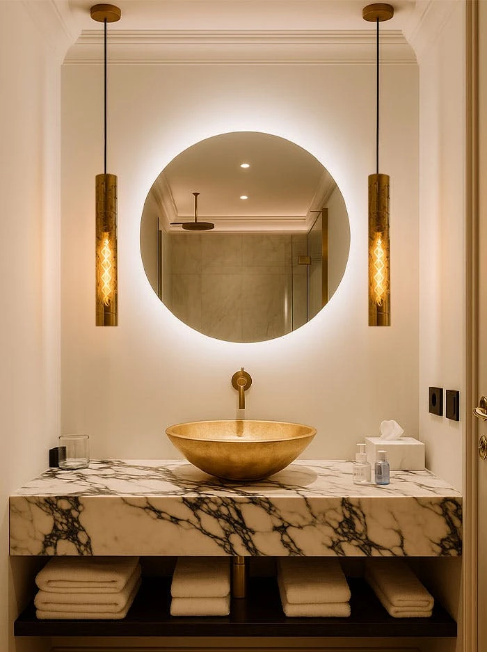 Ozone hanglamp E27 goud