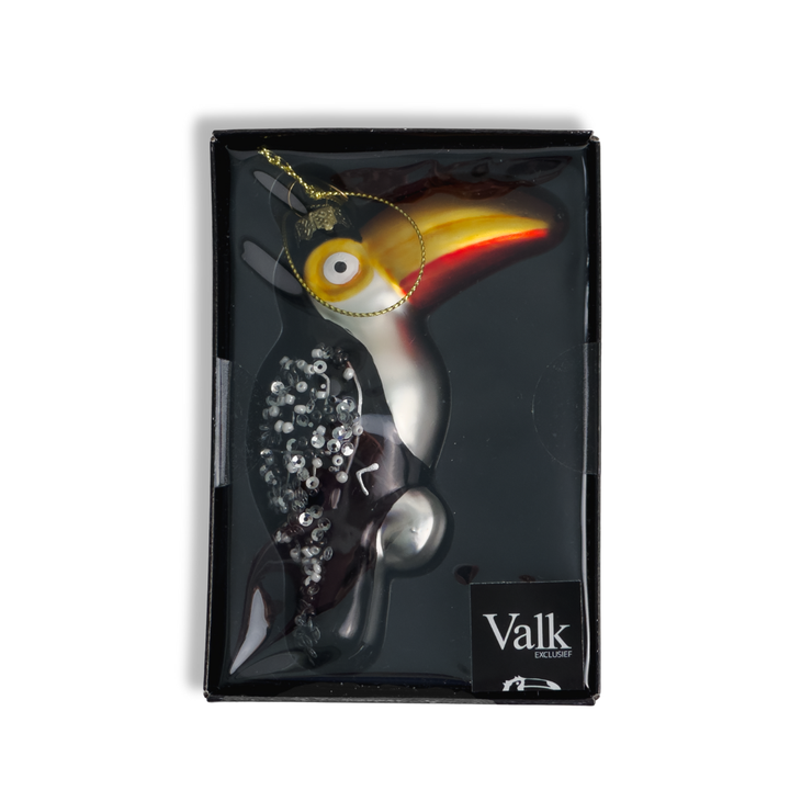 Toekan Kerstornament – Zwart & Lila doos