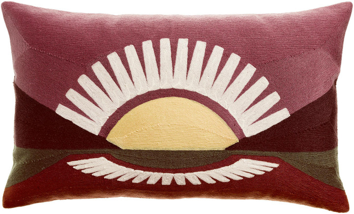 Geborduurd kussen Eol Bordeaux 30 X 50