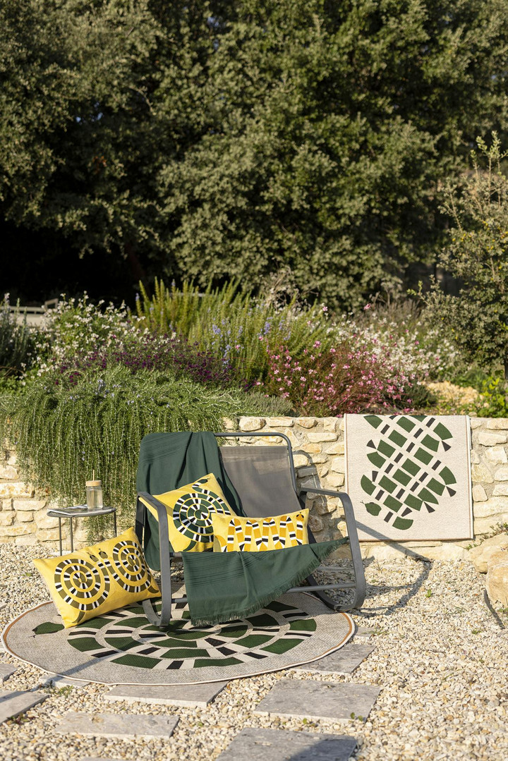 Geborduurd kussen Yoka Mangue 45 X 45