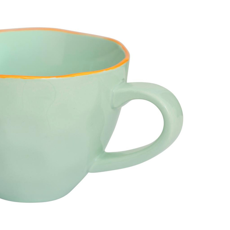 Good Morning kopje Cappuccino/Tea sculpted Celadon