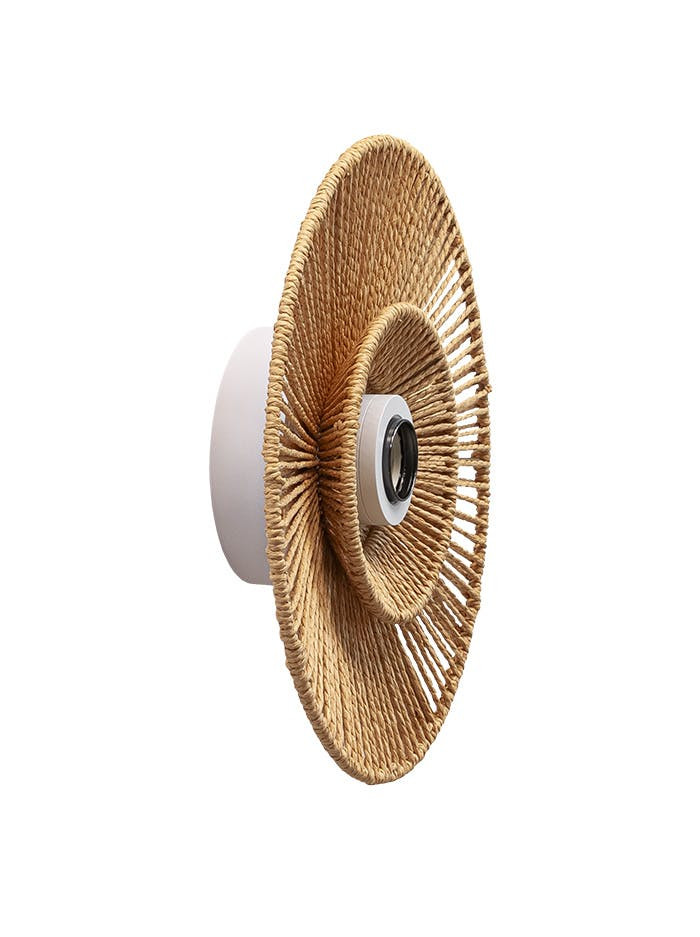 Cappello plafond/wandlamp d:30cm E27 wit met naturel kap