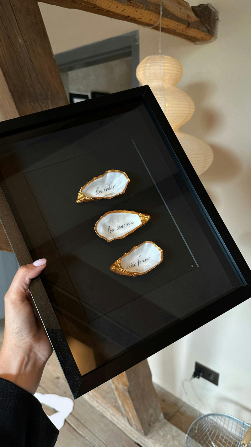 XL lijst 3 oesters met zwarte passe partout