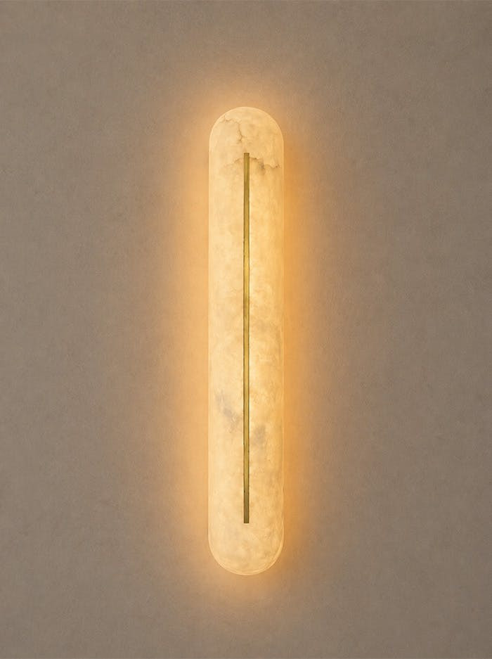Fiero wandlamp messing en alabaster