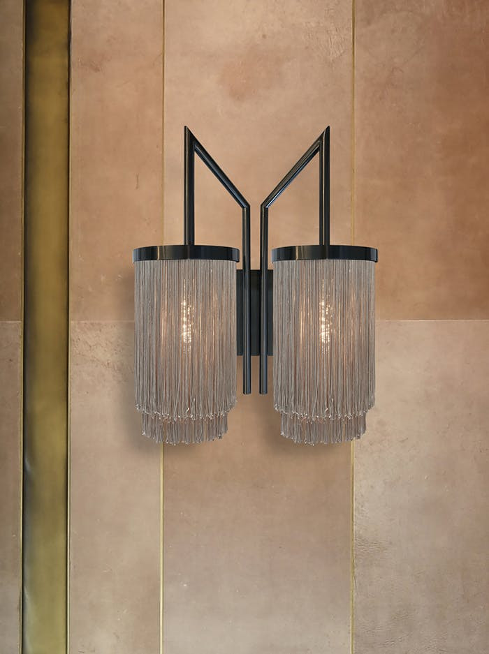 Fringes wandlamp 2-lichts gun black designed by Patrick Russ