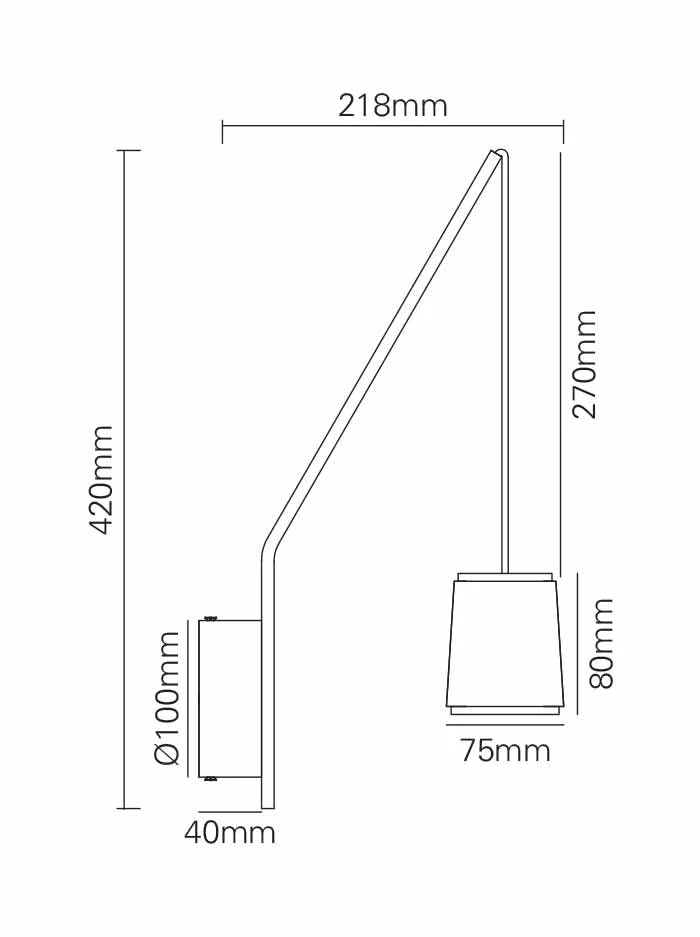 Canna wandlamp goud + travertin