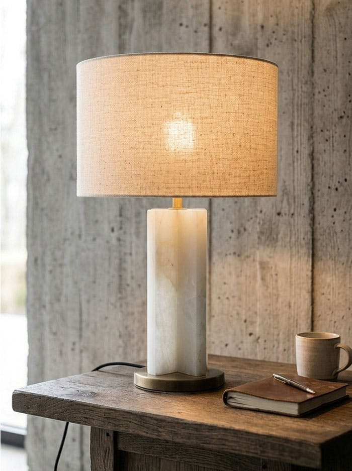 Moderato tafellamp E27 alabaster