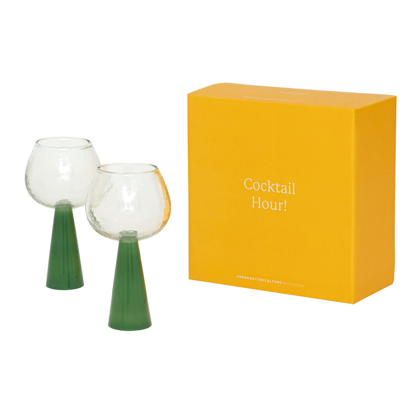 Spritz cocktail glass set van 2, Jade Green, in cadeauverpakking