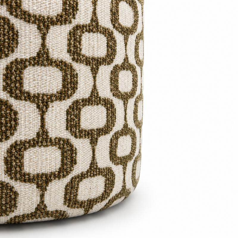 Ronde Poef Retro Beige | In de stijl van Valk Exclusief hotels