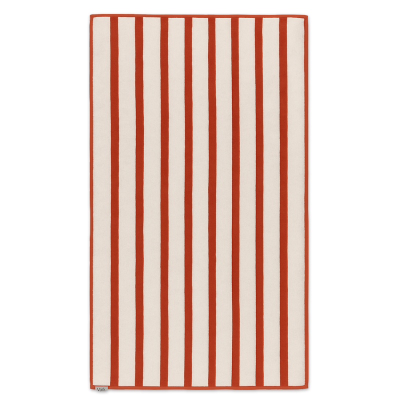Grote strandhanddoek rood/crème – Valk Exclusief