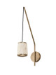 Canna wandlamp goud + travertin