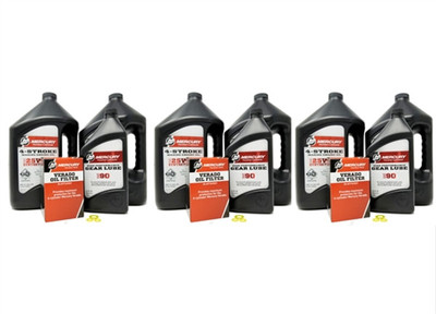 M100HRKIT-6 - 25W50 100 HOUR MAINTENANCE KIT FOR TRIPLE ENGINES 200-400HP