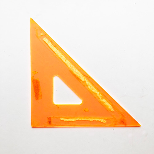 Vintage Fluorescent Orange 8" 45/90 Degree Triangle