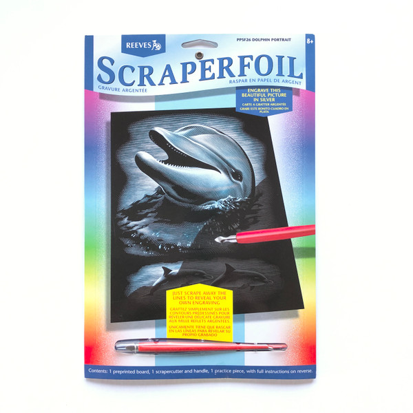 Reeves Scraperfoil Engraving Art Kit Dolphin Portrait