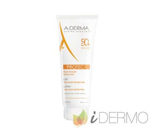 A-derma protect leche SPF50+ muy alta proteCCión 1 envase 250 mL