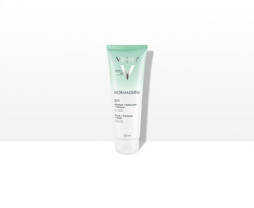 Vichy normaderm 3en1 limpiador+exfoliante+mascarilla 125 mL