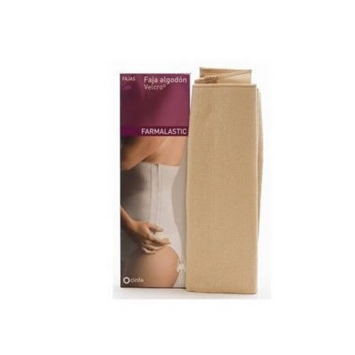 Faja farmalastic algodón velcro beige t-3