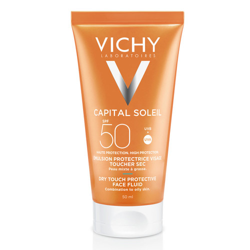 Capital soleil crema rostro toque seco con color SPF50+