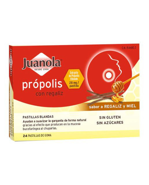 Pastillas propóleos con regaliz sabor regaliz/miel juanola