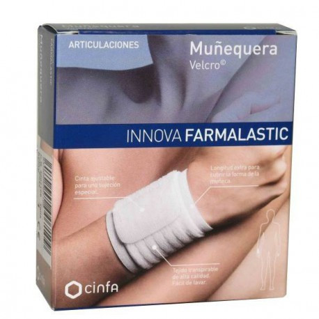 Muñequera farmalastic innova velcro color blanco pqña/mediana