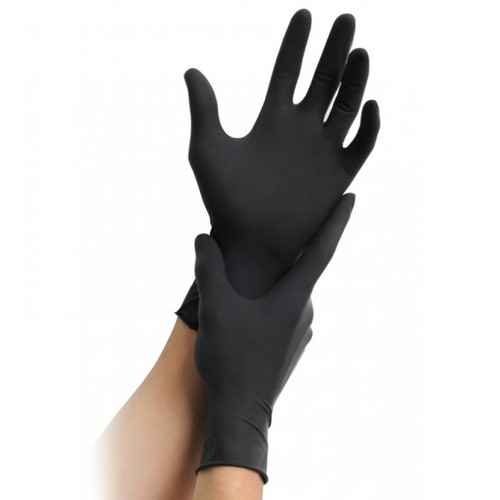 Guantes de nitrilo negro talla s. 100 unidades