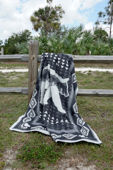 Bear Crossing Reversible Jacquard Twin Blanket