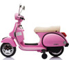 Licensed Kids Pink Vespa Retro 12V Sit on Mod Style Moped