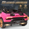 Kids 2 Seat Pink Official 24v Lamborghini Huracan 4WD Rideon Car