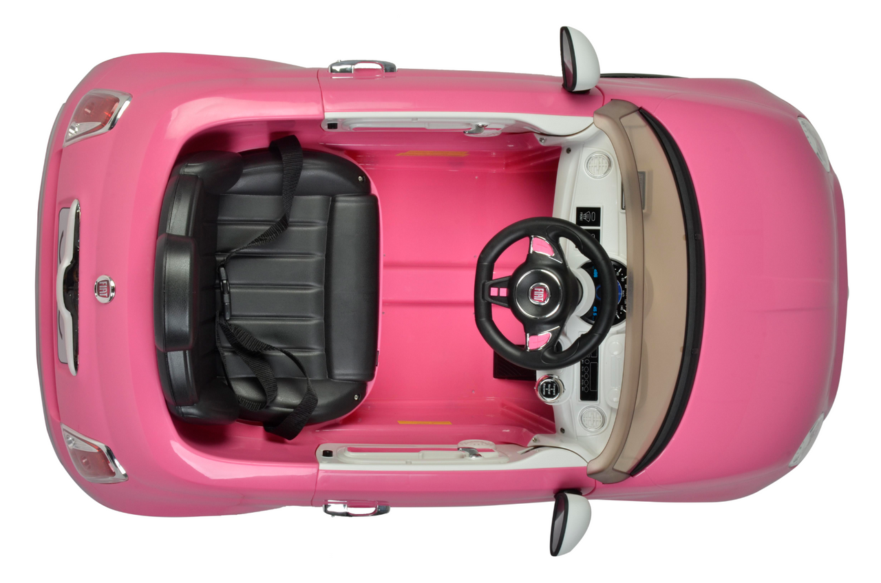 Girls Pink Official Fiat 500 12V Ride in Car with Remote Control