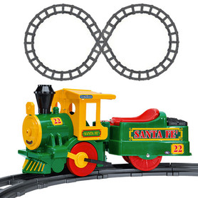 Santa Fe Peg Perego 6v Sit  On Train + Extra Figure 8 Track Set