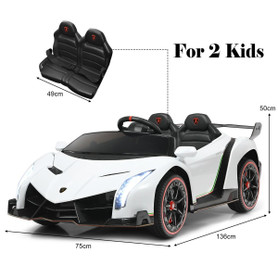 2 Seater White Licensed Lamborghini  Ride On Sports Car for Kids 2 Seater White Licensed Lamborghini  Ride On Sports Car for Kids