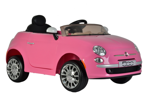 Girls 12v Licensed Fiat 500s Sit-in Pink Ride On Car + Remote Girls 12v Licensed Fiat 500s Sit-in Pink Ride On Car + Remote
