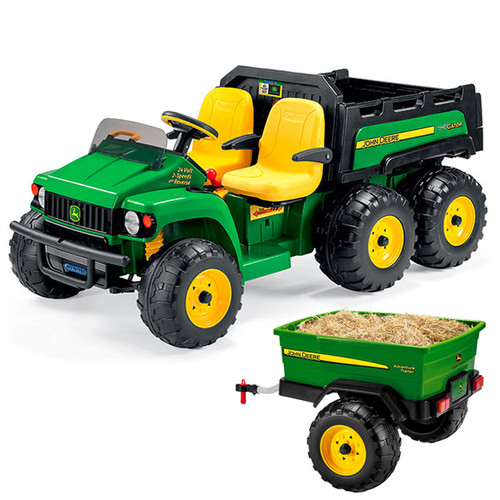 24v John Deere 6 Wheel Jumbo Kids HPX Tractor and Trailer Bundle 24v John Deere 6 Wheel Jumbo Kids HPX Tractor and Trailer Bundle