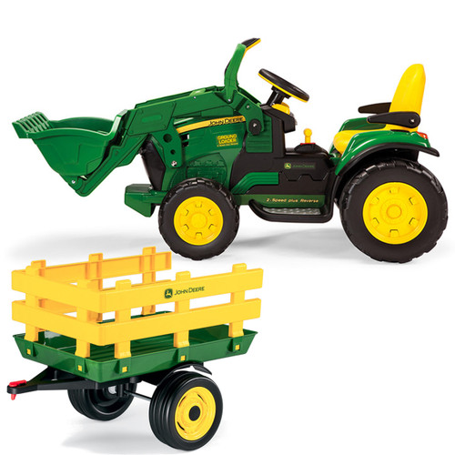 Children's John Deere 12V Ground Loader Tractor & Trailer Set Children's John Deere 12V Ground Loader Tractor & Trailer Set