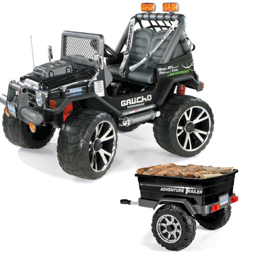 Children's 2 Seater Superpower Gaucho Peg Perego & Trailer Set Children's 2 Seater Superpower Gaucho Peg Perego & Trailer Set