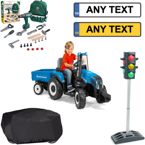 Kids NEW HOLLAND T8 Sit-In Electric Tractor & Trailer Role Play Bundle Kit Kids NEW HOLLAND T8 Sit-In Electric Tractor & Trailer Role Play Bundle Kit
