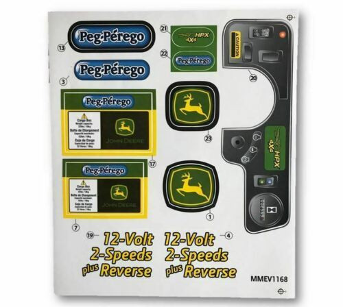 Kids John Deere Gator 4X4 Replacement Sticker Decal Set - MMEV1168 Kids John Deere Gator 4X4 Replacement Sticker Decal Set - MMEV1168