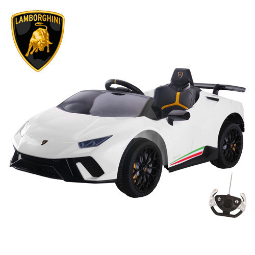Child's White Licensed Lamborghini Huracan Sit-in Car Child's White Licensed Lamborghini Huracan Sit-in Car