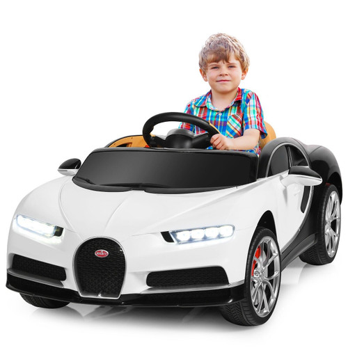 Official Kids White & Black Bugatti Chiron 12v Kids Ride-in Car Official Kids White & Black Bugatti Chiron 12v Kids Ride-in Car