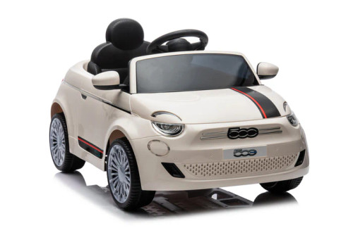 White Official Fiat 500 12V Kids Ride in Car With Remote Control