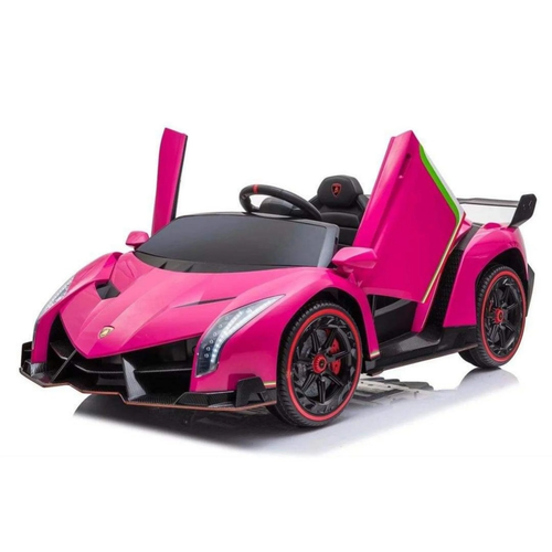 Pink Girls Lamborghini 24v 4WD EVA Tyres & Leather Seat