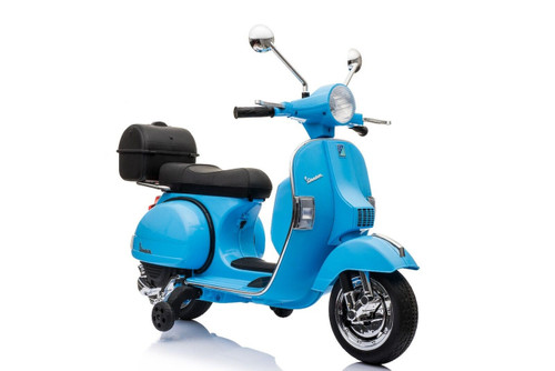 Kids Blue Licensed Piaggio Vespa 12v Sit-on Electric Moped Kids Blue Licensed Piaggio Vespa 12v Sit-on Electric Moped